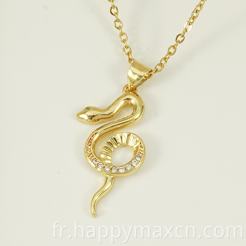 Grossais en gros Hip Hop Gold Cobra Snake Pendant Collier Snake Bendy